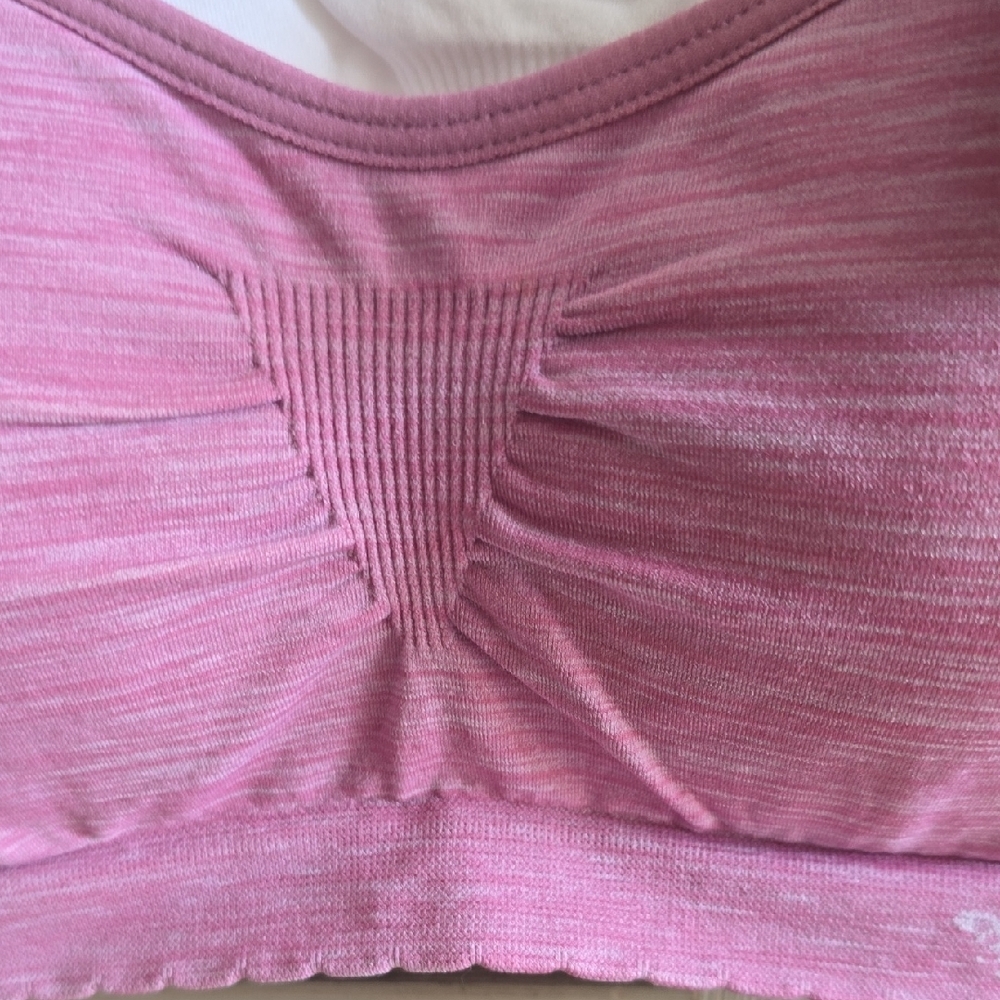 Lily of France Seamless Comfort Bralette - Pink and White - Picture 4 of 14